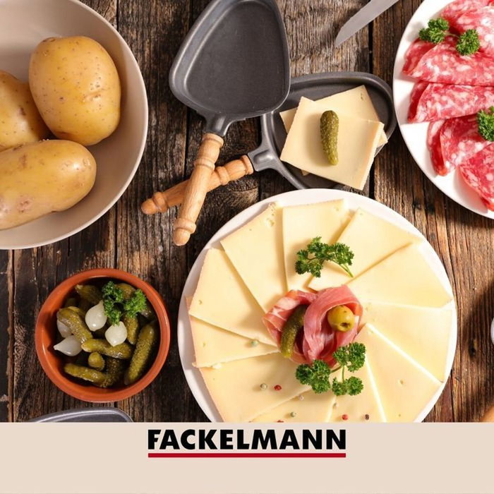 Fackelmann Machacador de patatas con doble palanca y tenedor de tres puntas
