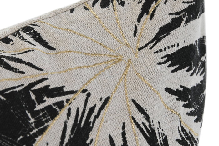DKD Home Decor Cojín de Algodón Negro Impreso y Bordado DKD Home Decor Cojín de Algodón Negro Impreso y Bordado
