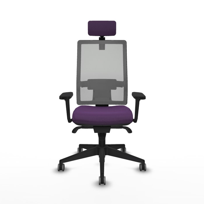 PIQUERAS Y CRESPO Silla de oficina Horna con mecanismo Sincro, Morado y Gris
