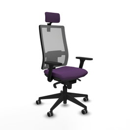 PIQUERAS Y CRESPO Silla de oficina Horna con mecanismo Sincro, Morado y Gris