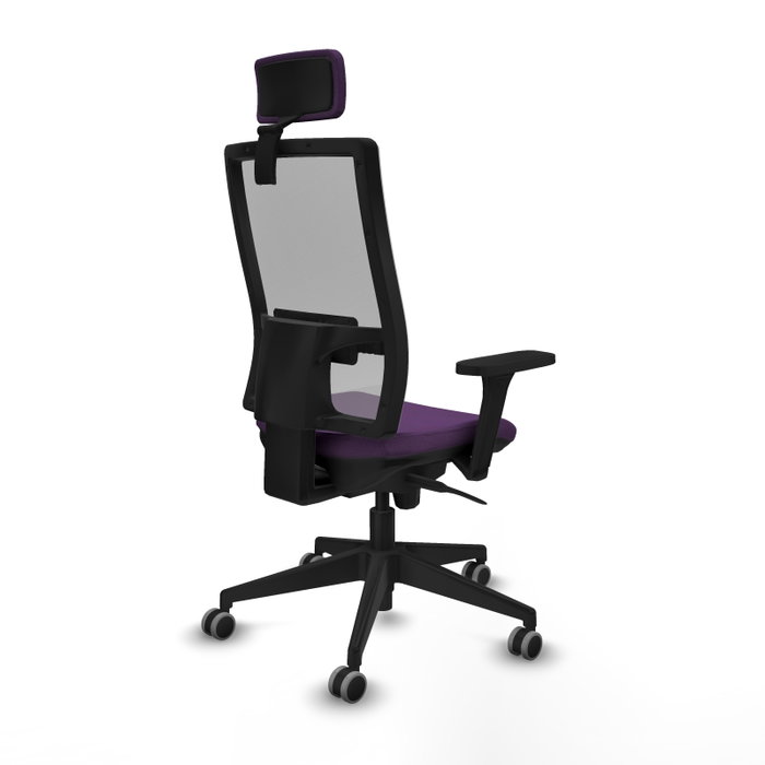PIQUERAS Y CRESPO Silla de oficina Horna con mecanismo Sincro, Morado y Gris