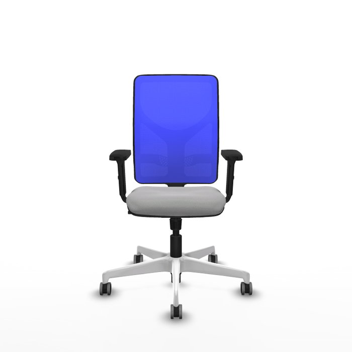 PIQUERAS Y CRESPO Silla de oficina Motilla con mecanismo Sincro, Gris claro y Azul