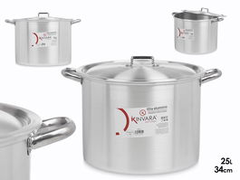 Kinvara Olla Aluminio 25 L 34 Cm Apto Gas Horno Lavavajillas (Set de 2)