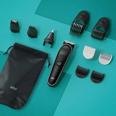 Braun Recortadora All in One Series 5 MGK5440, con 10 Accesorios, Batería, para Barba, Cabello y Vello Corporal, Resistente al Agua
