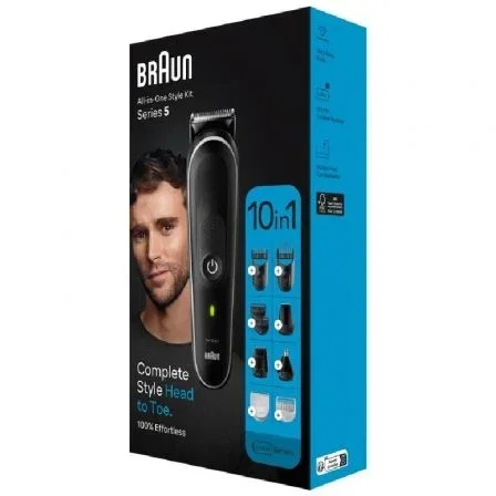 Braun Recortadora All in One Series 5 MGK5440, con 10 Accesorios, Batería, para Barba, Cabello y Vello Corporal, Resistente al Agua
