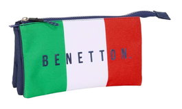 Portatodo Triple Benetton Flag Azul marino 22 x 12 x 3 cm