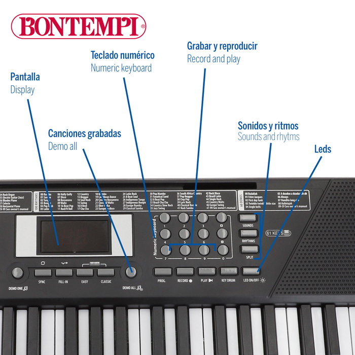 Bontempi Órgano Electrónico con 61 Teclas