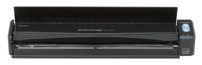 Ricoh ScanSnap iX100 - Escáner portátil inalámbrico con batería, A4, Alimentador de documentos, 600 DPI, Wi-Fi, USB, Incluye software (Negro)