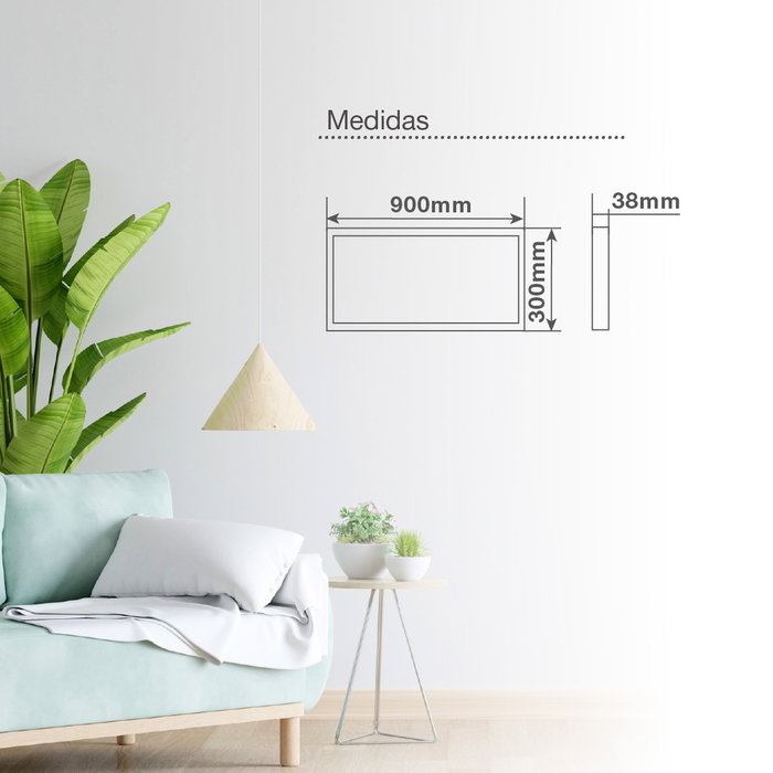 GSC Evolution Panel de superficie LED rectangular Kisongo 90x30cm 36W 6000K Negro