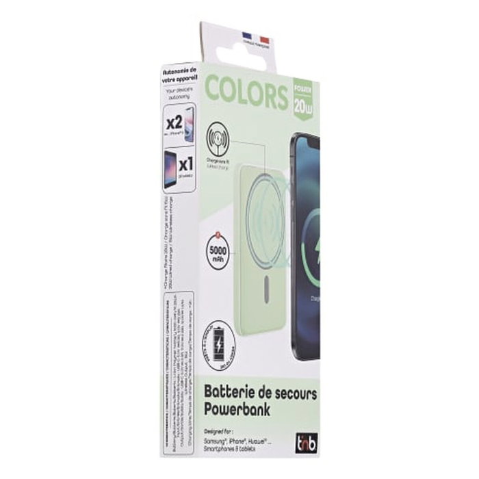 Tnb Batería Externa 5000 mAh con MagSafe, Compatible iPhone, Color Verde Tnb Batería Externa 5000 mAh con MagSafe, Compatible iPhone, Color Verde