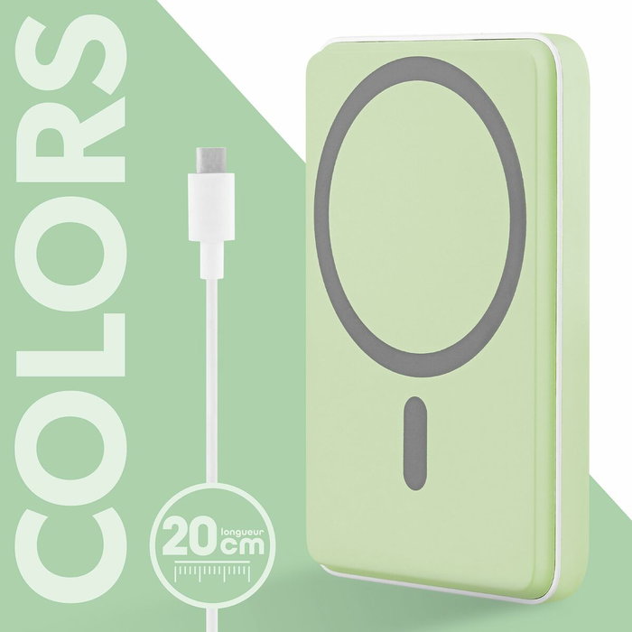 Tnb Batería Externa 5000 mAh con MagSafe, Compatible iPhone, Color Verde Tnb Batería Externa 5000 mAh con MagSafe, Compatible iPhone, Color Verde