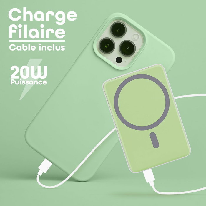 Tnb Batería Externa 5000 mAh con MagSafe, Compatible iPhone, Color Verde Tnb Batería Externa 5000 mAh con MagSafe, Compatible iPhone, Color Verde