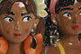 DKD Home Decor Macetero Dolomite Busto Mujer Chica (Pack de 2)