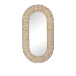 DKD Home Decor Espejo de Fibra Natural 69x8,5x128,5 cm