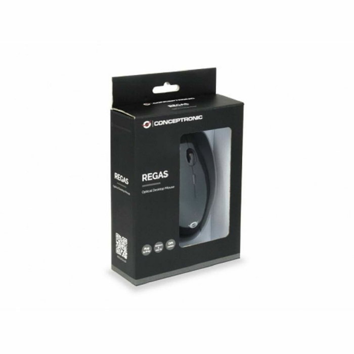 Conceptronic REGAS01B Ratón Óptico USB Negro