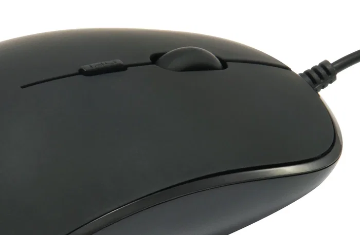 Conceptronic REGAS01B Ratón Óptico USB 1200 DPI para Oficina, Ambidextro, Color Negro, con Interruptor DPI (800/1000/1200), Plug and Play, Acabado en Goma