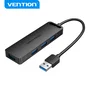 Vention CHLBD Hub USB 3.2 Gen 1 de 4 Puertos con Carga PD, 5 Gbps, Cable de 0.5m, Negro