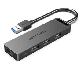 Vention CHLBD Hub USB 3.0 de 4 Puertos con MicroUSB PD, Velocidad 5 Gbps, Compacto y Portátil