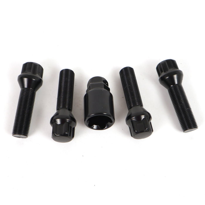 Omp Juego 4 Tornillos Antirrobo Llantas M14x1.5 Conico Largo 40-65mm Llave 17-19 Negro OMPS09841401