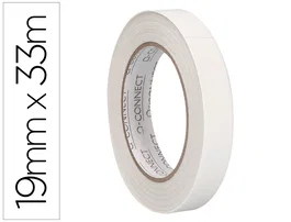 Q-connect Cinta Adhesiva de Doble Cara 33 m x 19 mm para Papel, Cartulina, Fotos y Moquetas, Ideal para Fijaciones Múltiples en Varias Superficies