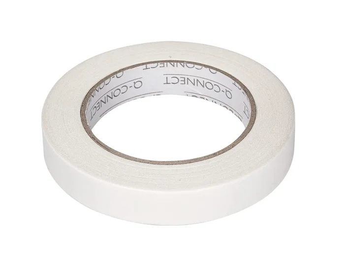 Q-connect Cinta Adhesiva de Doble Cara 33 m x 19 mm para Papel, Cartulina, Fotos y Moquetas, Ideal para Fijaciones Múltiples en Varias Superficies