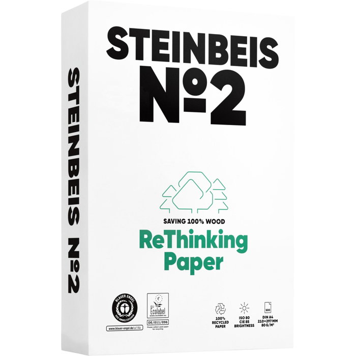Steinbeis No. 2 Papel reciclado A4 80g 500 hojas ISO 80 Steinbeis No. 2 Papel reciclado A4 80g 500 hojas ISO 80