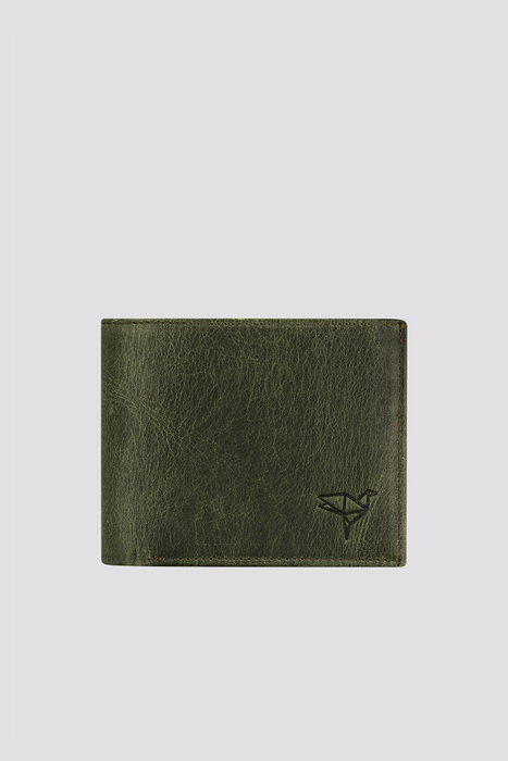 Zoozie Bags Cartera Hombre Verde Piel Auténtica 11cm x 2cm x 8.5cm
