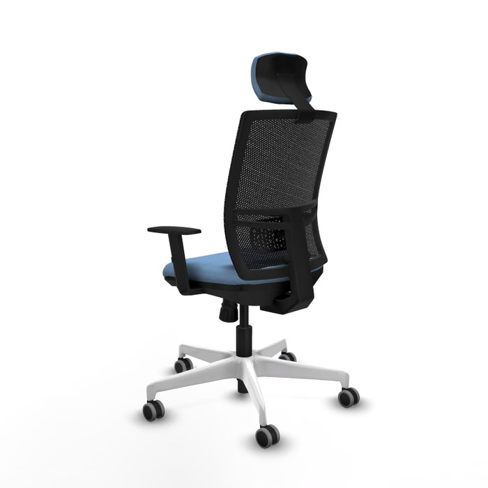 PIQUERAS Y CRESPO Silla de oficina Yunquera con mecanismo Sincro, Azul cielo y Negro
