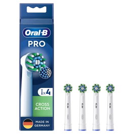 Oral-B CrossAction Pro Cabezales de Repuesto, 4 Unidades, Blanco