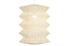 DKD Home Decor Lámpara de Techo de Ratán y Hierro Natural 40x40x54 cm