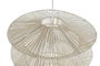 DKD Home Decor Lámpara de Techo de Ratán y Hierro Natural 40x40x54 cm