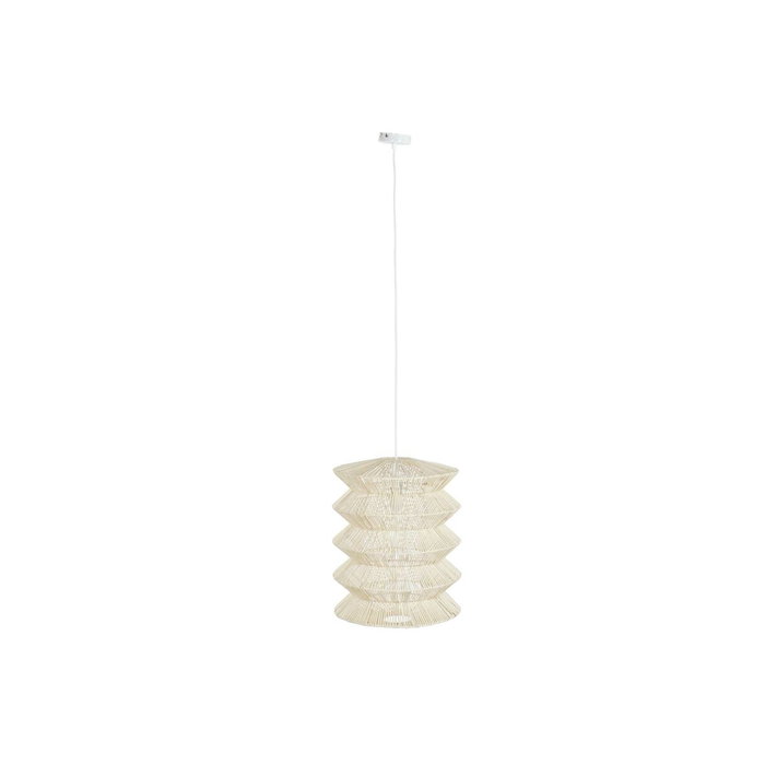 DKD Home Decor Lámpara de Techo de Ratán y Hierro Natural 40x40x54 cm