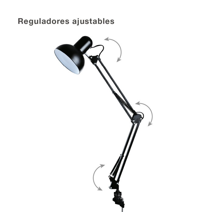 GSC Evolution Flexo de Sobremesa con Clip Negro E27 40W