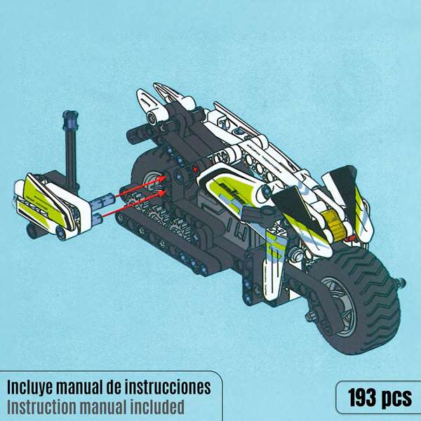 Color Baby Juego Construccion Moto Policia Retrofriccion 193 Piezas 7x19x9 cm
