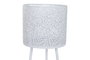 DKD Home Decor Set de 2 Maceteros de Hierro con Hojas, Blanco