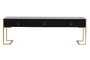 DKD Home Decor Mesa de Centro de Madera y Metal Negra con 3 Cajones