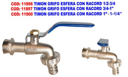 Pluvia Grifo Esfera con Racord 3/4-1 pulgada
