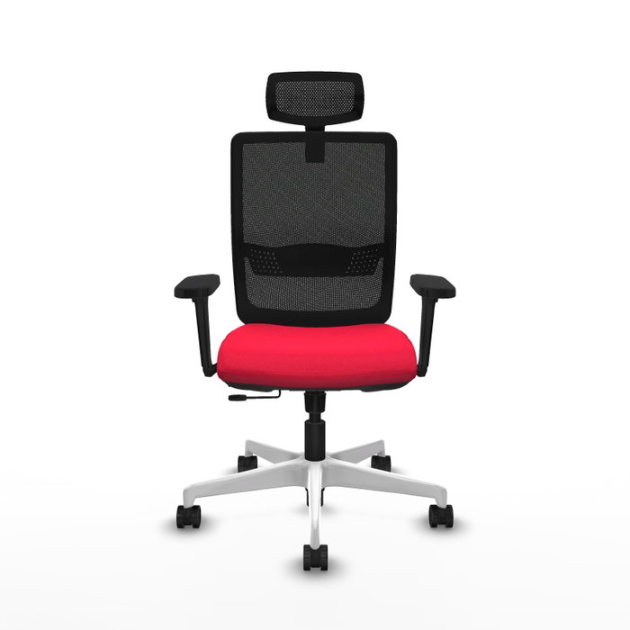 PIQUERAS Y CRESPO Silla de oficina Haches con mecanismo Sincro/Traslack, Rojo y Negro