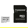 Transcend microSDXC USD300S-A 64GB Clase 10 U1 A1 Tarjeta de Memoria con Adaptador SD