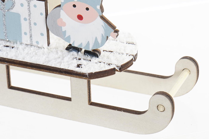 DKD Home Decor Trineo Decoración Navidad Azul Gris 11 x 5.5 x 12.5 cm (12 Unidades)