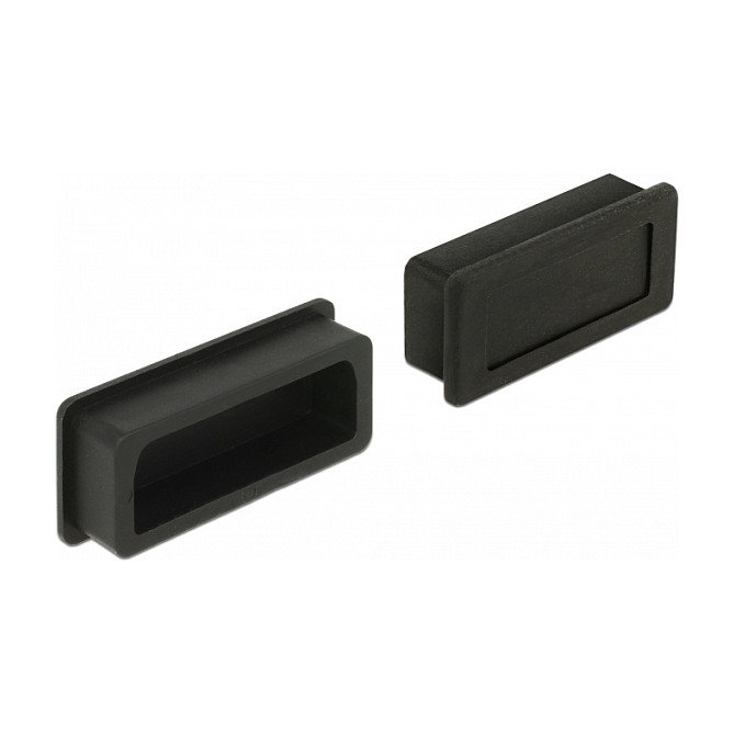 DeLOCK 60160 Cubierta antipolvo para puerto DVI, 10 unidades, Negro