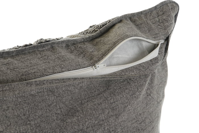 DKD Home Decor Cojín de Algodón Bordado Gris Claro Precious23