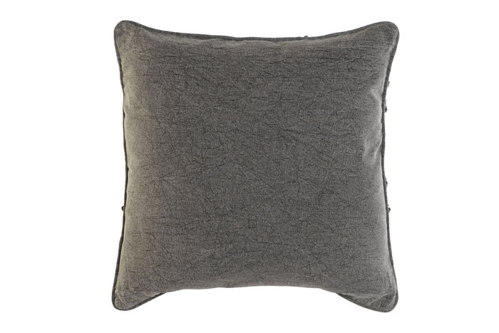 DKD Home Decor Cojín de Algodón Bordado Gris Claro Precious23