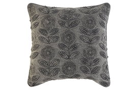 DKD Home Decor Cojín de Algodón Bordado Gris Claro Precious23
