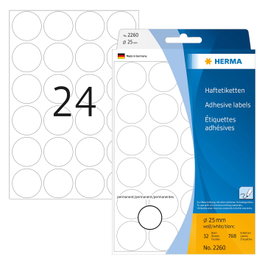 HERMA Etiquetas redondas de papel 25 mm blanco 768 unidades