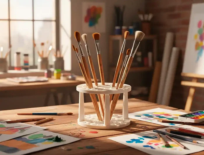 Liderpapel Soporte para pinceles de plástico con 46 agujeros