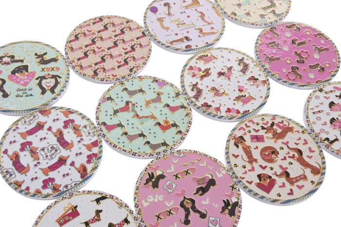 DKD Home Decor Posavasos de Dolomita Perrito Multicolor
