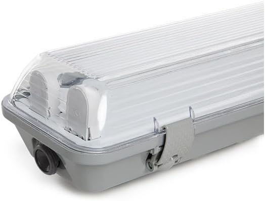 Equipo Estanco LED 2 x Tubo LED 1500 mm ABS/PC Clips Acero Inoxidable Pantalla Impermeable IP65 Equipo Estanco LED 2 x Tubo LED 1500 mm ABS/PC Clips Acero Inoxidable Pantalla Impermeable IP65