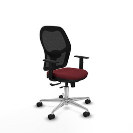 PIQUERAS Y CRESPO Silla de oficina Jorquera Sincro/Traslack Granate y Negro