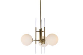 DKD Home Decor Lámpara Techo Moderno Dorado Blanco Metal Cristal 64 x 64 x 64 cm